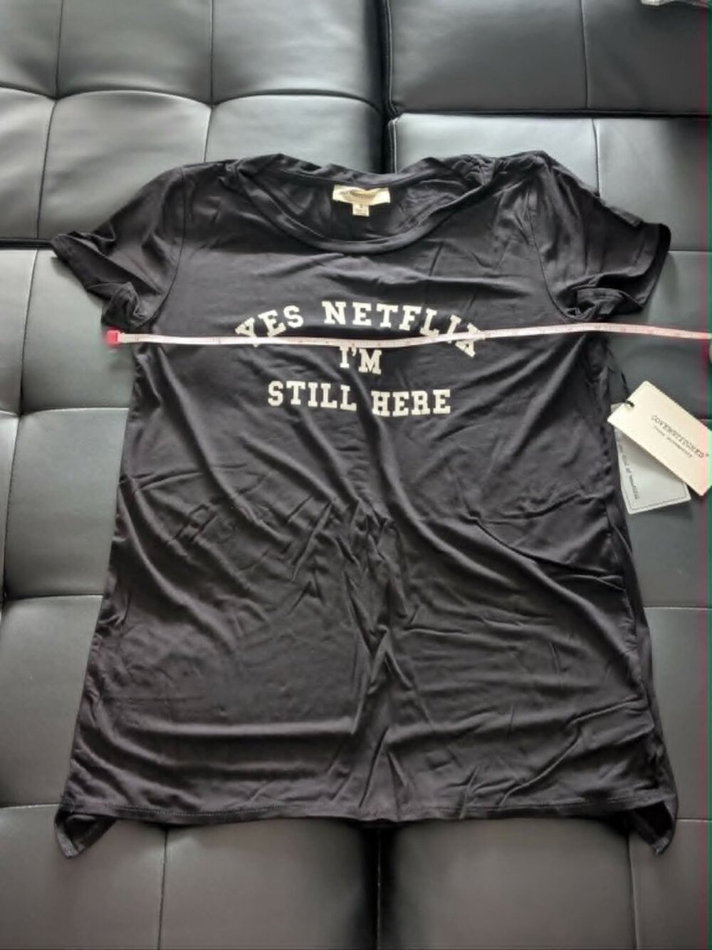 Yes Netflix Graphic Tee Black Relaxed Fit Soft Stretch Top | Coverstitched | NWT - Picture 4 of 6
